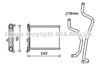 AVA NISSAN Радіатор опалення LEAF 11-, JUKE 1.6 10-, CUBE 1.5, 1.6 09- AVA COOLING DN6417 фото товара