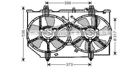 AVA NISSAN Вентилятор радіатора X-TRAIL I 2.0 01-, 2.5 02- AVA COOLING DN7513 фото товару