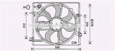 Вентилятор охолодження радіатора для Nissan, Renault AVA COOLING DN7536 фото товару