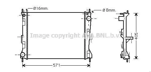 <strong>AVA RENAULT Радіатор сист. охолодження Clio III, Nissan Micra III 1.5dCi 03- AVA COOLING DNA2235 (фото 1)</strong>