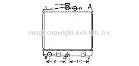 AVA RENAULT Радіатор охолодження Clio III,Modus,Nissan Micra III,Note 1.2/1.6 AVA COOLING DNA2247 фото товару