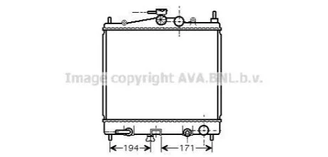 Радіатор охолодження двигуна Nissan Micra 1,2i 1,4i AT 03>10, Note 1,4i 1,6i AT 06> AVA для Nissan AVA COOLING DNA2248 фото товару