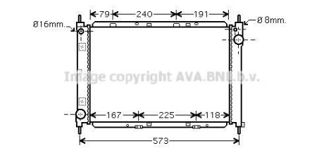 AVA NISSAN Радіатор охолодження двиг. MICRA III 1.5 03- (механіка), NOTE 1.5 06- (механіка) AVA COOLING DNA2261 фото товара