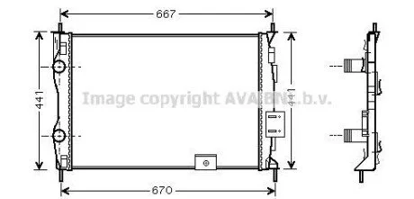 AVA NISSAN Радіатор сист. охолодження двиг. QASHQAI 2.0I 07- для Nissan AVA COOLING DNA2279 фото товару