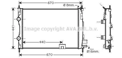 <strong>Радіатор охолодження двигуна Nissan Qashqai (06-14) 1.5 DCI AVA AVA COOLING DNA2287 (фото 1)</strong>