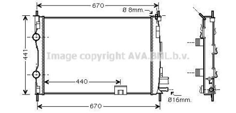 AVA NISSAN Радіатор охолодження двиг. QASHQAI / QASHQAI +2 I 1.5 dCi 06- AVA COOLING DNA2287 фото товару