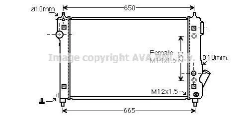 <strong>AVA CHEVROLET Радіатор охолодження двиг. Aveo AVA COOLING DW2087 (фото 1)</strong>