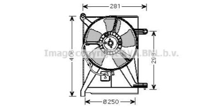 Вентилятор радіатора охолодж. DAEWOO Lanos, Sens (AVA) AVA COOLING DW7510