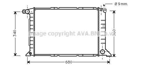 Радіатор охолодження двигуна Ford Tranzit (96-02) 2,5d AVA AVA COOLING FD2261 фото товару