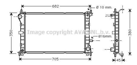 AVA FORD Радіатор охолодження FOCUS 1,8 TD 98- AVA COOLING FD2265 фото товара