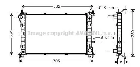 AVA FORD Радіатор охолодження FOCUS 1,8 TD 98- для Ford AVA COOLING FD2265 фото товару