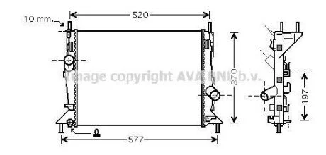 Радіатор охолодження двигуна Ford Focus (04-12), C-Max (07-10) 1.4-1.6 AVA для AVA COOLING FD2368 фото товару