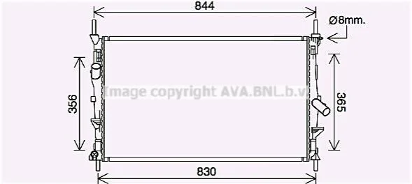 <strong>Радиатор охлаждения двигателя Ford Transit, Transit Tourneo, Transit Custom (13- AVA COOLING FD2628 (фото 1)</strong>
