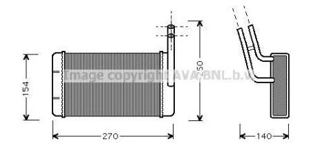 AVA FORD Радіатор опалення Transit 85- для Ford AVA COOLING FD6132 фото товару