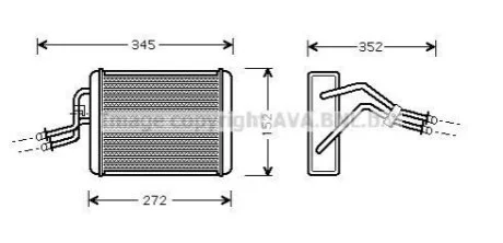 Радіатор обігрівача салону Ford Tranzit 00>06 AC+ AVA для Ford AVA COOLING FD6317 фото товару