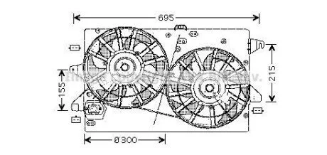 AVA FORD Вентилятор радіатора (з дифузором) MONDEO III 1.8, 2.0 00- для AVA COOLING FD7503 фото товару