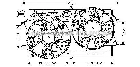 <strong>AVA FORD Вентилятор радіатора (з дифузором) FOCUS I 1.4-2.0 98- AVA COOLING FD7510 (фото 1)</strong>