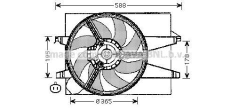 AVA FORD Вентилятор радіатора Fiesta V, Fusion 1.25/1.6, Mazda 2 01- AVA COOLING FD7541 фото товару