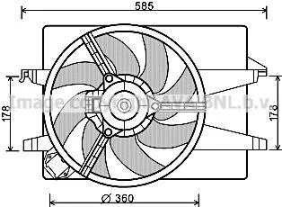 AVA FORD Вентилятор радіатора (з дифузором) FIESTA V 01-, FUSION 02-, MAZDA для Ford, Mazda AVA COOLING FD7553 фото товару