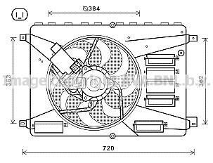 AVA FORD Вентилятор радіатора Galaxy, Kuga I, Mondeo IV, S-Max 1.6/2.0TDCi 06- AVA COOLING FD7556 фото товару