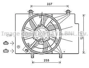 AVA FORD Вентилятор радіатора B-Max, Fiesta VI 1.25/1.6 08- для Ford AVA COOLING FD7559 фото товару