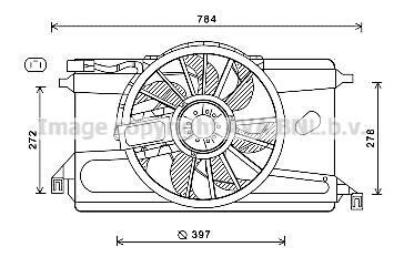 AVA FORD Вентилятор радіатора (дифузор в зборі) C-MAX, FOCUS II AVA COOLING FD7561 фото товара