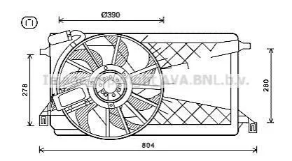 <strong>AVA FORD Вентилятор радіатора C-MAX 07-, FOCUS II 04- AVA COOLING FD7563 (фото 1)</strong>