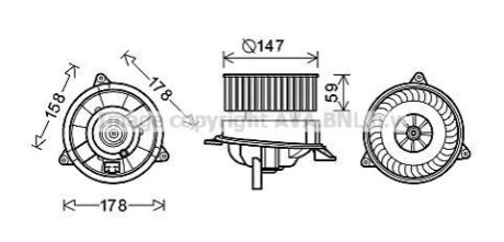 Вентилятор отопителя салона Ford Connect 1,8DI-TDCI 02> / Mondeo III man AC AVA COOLING FD8495 (фото 1)