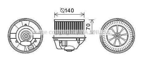 AVA FORD Вентилятор салона C-Max, Focus II 03- для Ford AVA COOLING FD8496 фото товару