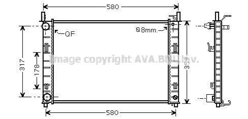 <strong>AVA FORD Радіатор охолодження Fiesta V, Fusion 1.4 TDCI AVA COOLING FDA2326 (фото 1)</strong>