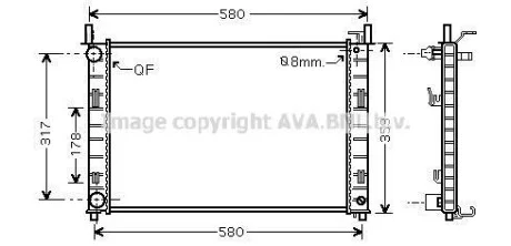 AVA FORD Радіатор охолодження Fiesta V, Fusion 1.4 TDCI для Ford, Mazda AVA COOLING FDA2326 фото товару