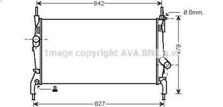 AVA FORD Радіатор охолодження двиг. TRANSIT TOURNEO 2.2 TDCi 06-, 2.3 06-, 2.4 06- AVA COOLING FDA2405 фото товара