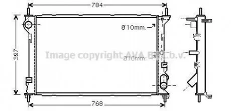 Радіатор охолодження двигуна AVA для Ford AVA COOLING FDA2411 фото товару