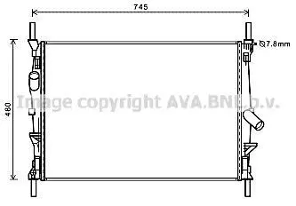 <strong>AVA FORD Радіатор сист. охолодження двиг. Transit Tourneo, Transit 2.2/2.4TDCi 06- AVA COOLING FDA2589 (фото 1)</strong>