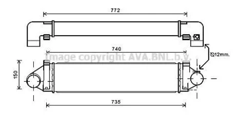 AVA FORD Інтеркулер Mondeo IV, S-Max 2.5 06-, LANDROVER Discovery Sport, Freelander II, Range Rover Evoque для AVA COOLING FDA4481 фото товару