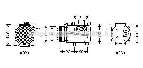 <strong>AVA FORD Компресор кондиціонера MONDEO III 1.8, 2.0 00-, TRANSIT 2.3 06- AVA COOLING FDAK171 (фото 1)</strong>