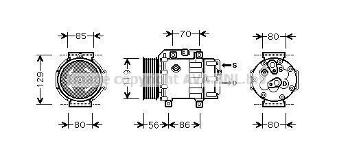 <strong>AVA FORD Компресор кондиц. C-MAX 2.0 TDCi 07-, FOCUS II 2.0 05-, KUGA I 2.0 TDCi 08-, VOLVO AVA COOLING FDAK378 (фото 1)</strong>