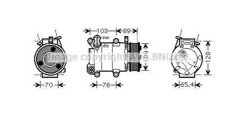 <strong>AVA FORD Компресор кондиціонера FOCUS II 2.0 05-, VOLVO AVA COOLING FDAK392 (фото 1)</strong>