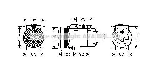 <strong>AVA FORD Компресор кондиціонера C-MAX 2.0 07-, FOCUS II 2.0 04-, KUGA I 2.0 TDCi 08-, VOLVO AVA COOLING FDAK394 (фото 1)</strong>