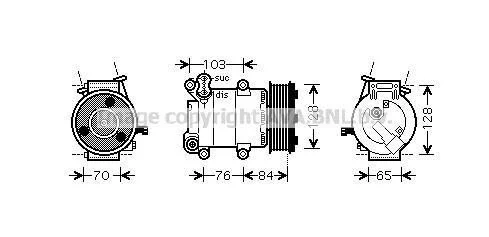 <strong>Компресор кондиціонера FORD Transit VII 2.4 TDCi 04/06- (вир-во AVA) AVA COOLING FDAK418 (фото 1)</strong>