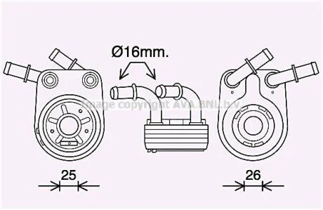 Охолоджувач оливи для AVA COOLING FT3458 фото товару