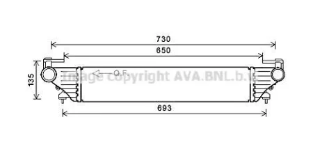 AVA FIAT Інтеркулер 500L 0.9, 1.3, 1.4 12-, TIPO 1.3, 1.4 16- для AVA COOLING FT4415 фото товару