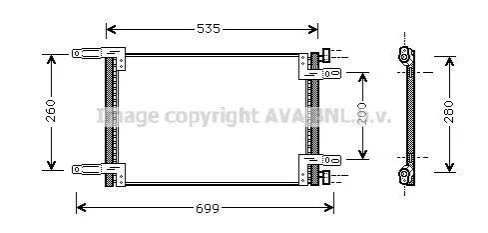 <strong>AVA FIAT Радіатор кондиціонера (конденсатор) 1.2/1.9D 01- AVA COOLING FT5248 (фото 1)</strong>