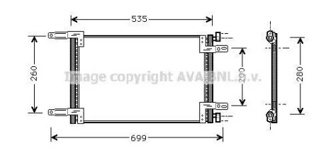 AVA FIAT Радіатор кондиціонера (конденсатор) 1.2/1.9D 01- для Fiat AVA COOLING FT5248 фото товару