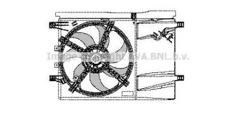 AVA OPEL Вентилятор радіатора (з дифузором) Corsa D, Fiat Grande Punto, Punto 0.9/1.4 06- для AVA COOLING FT7532 фото товару