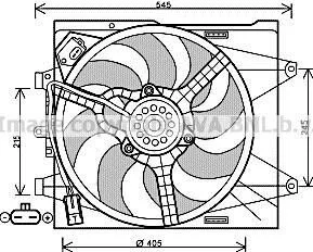 AVA FIAT Вентилятор радіатора 500 0.9/1.4 07- для AVA COOLING FT7564 фото товару