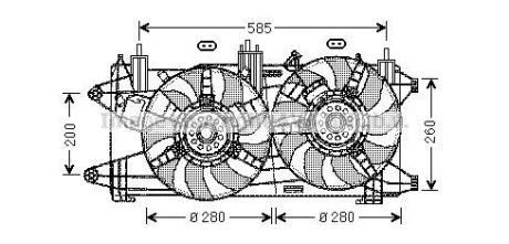Вентилятор охолодження радіатора для Fiat AVA COOLING FT7569 фото товару