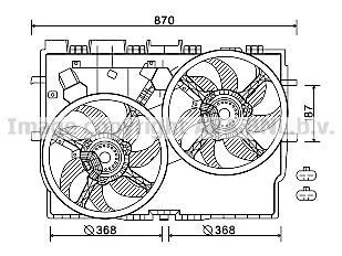 AVA FIAT Вентилятор радіатора (без кондиціонера) Ducato 2.2/3.0d 06- для Fiat AVA COOLING FT7583 фото товару