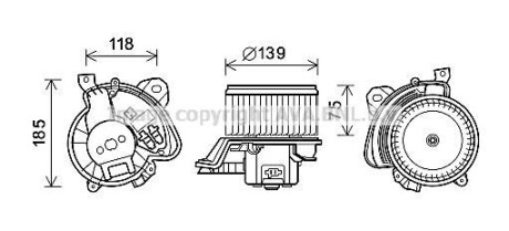 AVA FIAT Вентилятор салона GRANDE PUNTO 1.4 07-, LINEA 1.4 07- AVA COOLING FT8433 фото товара