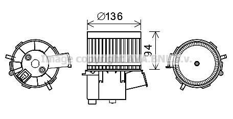 Вентилятор обігрівача салону Fiat 500 (08-)/Ford KA (08-16) AVA AVA COOLING FT8448 фото товару